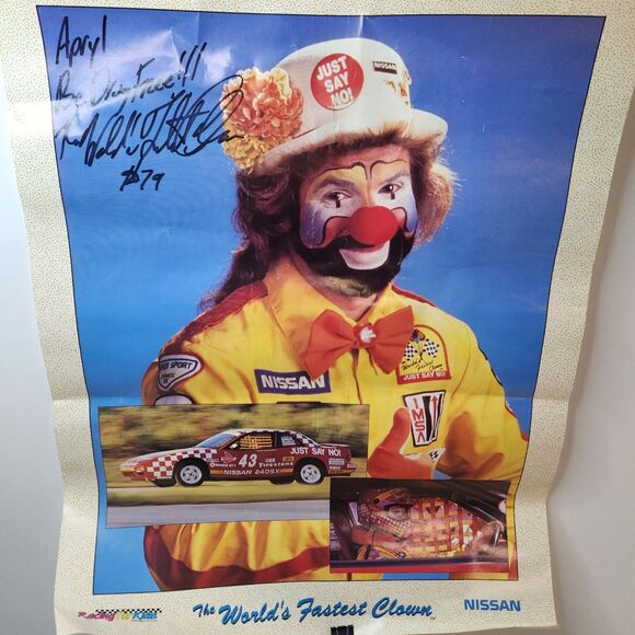Nissan “Just Say No” Racing Poster • World's Fastest Clown • Signed Kids Promo - Picture 1 of 6